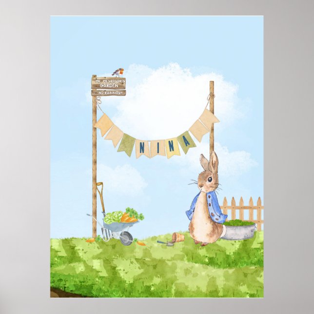 Editable Gardening Peter the Rabbit Poster (Front)