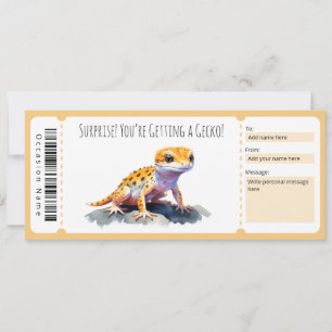 Editable Gecko Gift Certificate for lizard lovers Invitation