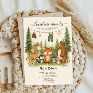 Editable Gender Neutral Fall Woodland Baby Shower Invitation