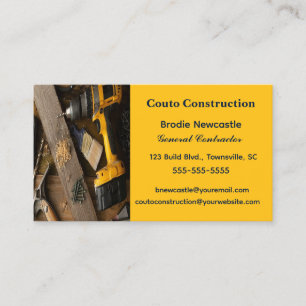 Editable General Contractor  Business Card