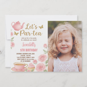 Editable Girl’s Tea Party Invite with photo