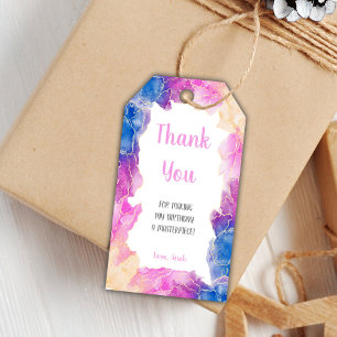 Editable Girls Art Party Favour Tags