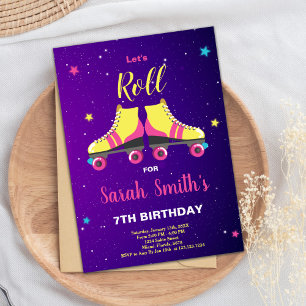 Editable Girls Skate Party Invite