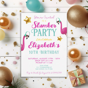 EDITABLE Girls SLEEPOVER Slumber Birthday Party Invitation