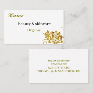Editable gold Floral Business Card