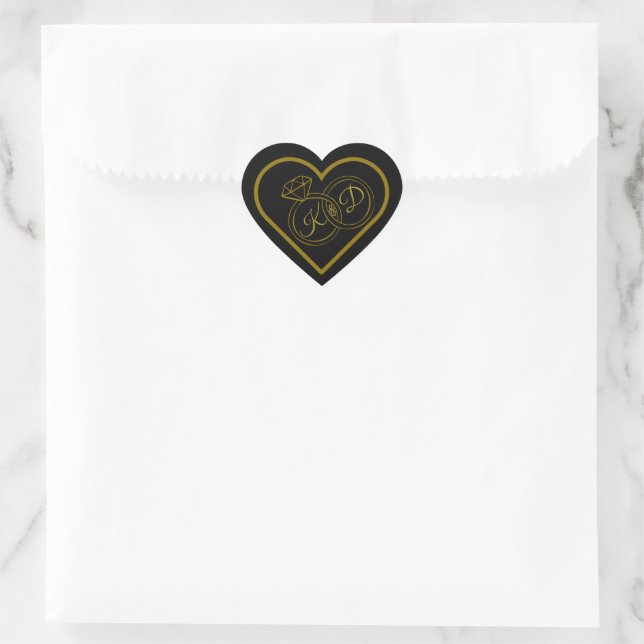 Editable Gold Initials Engagement Envelope Seal (Bag)