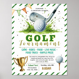 Editable golf fundraiser flyer poster