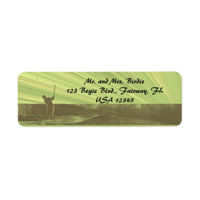Editable Golf Green Return Address Label (Front)