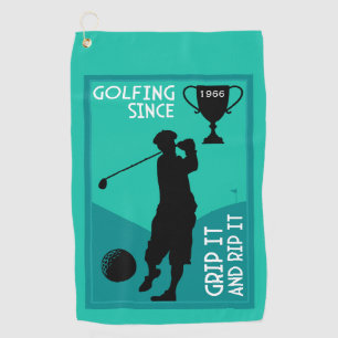 Editable Golfers Birthday Gift Golf Towel