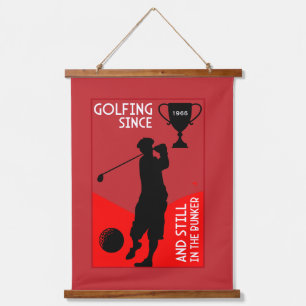 Editable Golfers Birthday Gift Hanging Tapestry