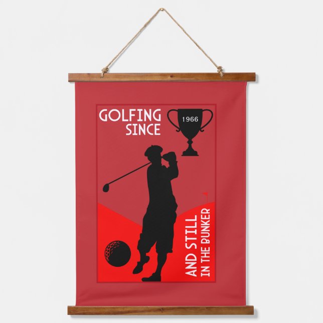 Editable Golfers Birthday Gift Hanging Tapestry (Front)