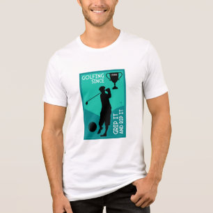 Editable Golfers Birthday Gift Tri-Blend Shirt