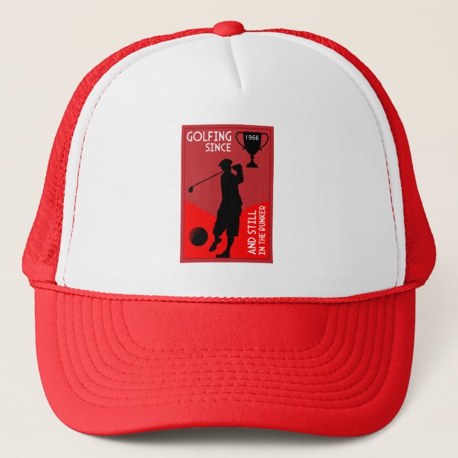Editable Golfers Birthday Gift Trucker Hat (Front)