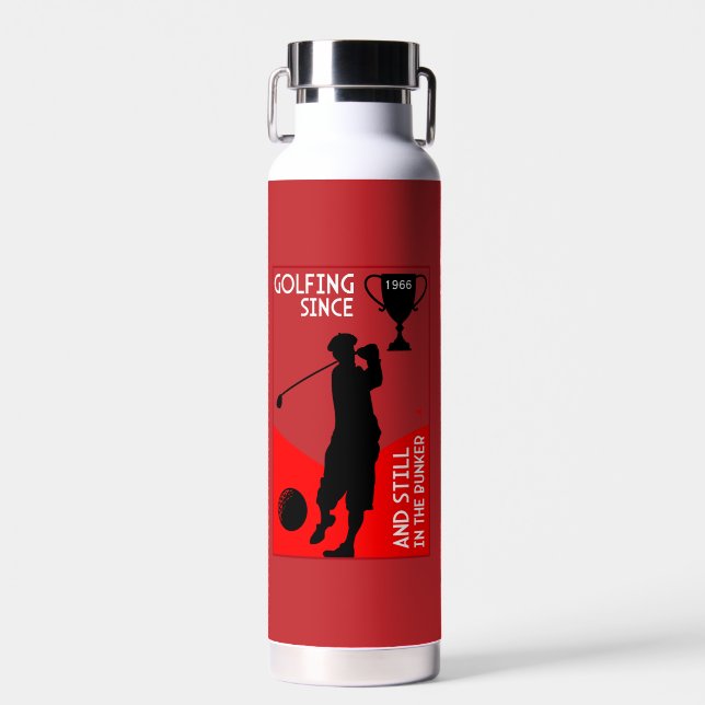 Editable Golfers Birthday Gift Water Bottle (Front)