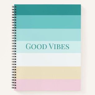 Editable Good Vibes Pastel Gradient Design Notebook