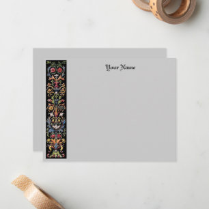 Editable Gothic Floral Illuminated Mediaeval Card