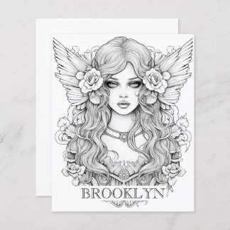 Editable Gothic Girl Colouring Page Paper Sheet