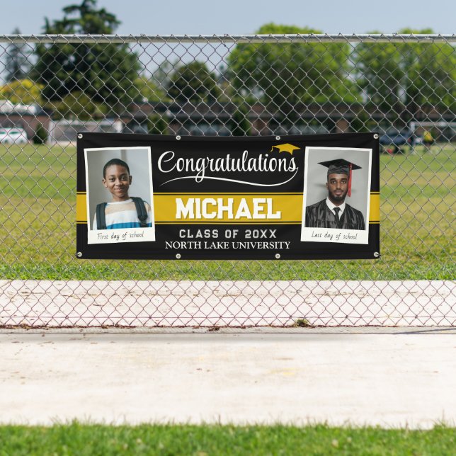 Editable Graduation Banner Then and Now w Photos (Insitu)