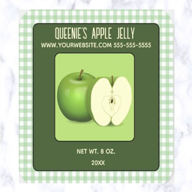 Editable Green Apple Jelly Square Sticker (Creator Uploaded)