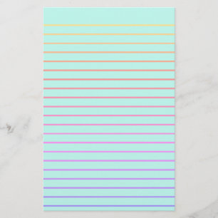 Editable Green Decorative Lined Stationery Paper