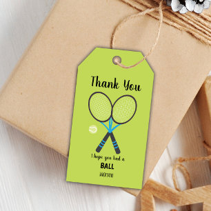 Editable Green Sports Party Favour Tags for Kids