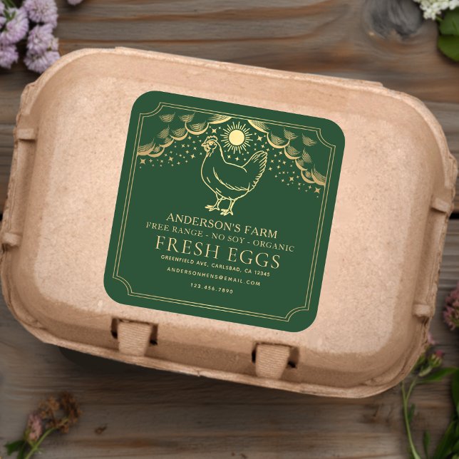 Editable Green Witchy Tarot Eggs Family Farm Label (Creator Uploaded)