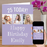 Editable Greeting and Age | 3 Photo Birthday Card<br><div class="desc">Create your own Birthday Card with 3 of your favourite photos. All of the wording is editable so you can customise the design to suit any age and include a name or relative (eg Emily, Grandma etc). The photo template will display your pictures in square / instagram format in a...</div>