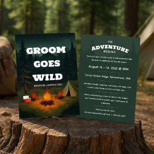 EDITABLE Groom Goes Wild Bachelor Party Invitation