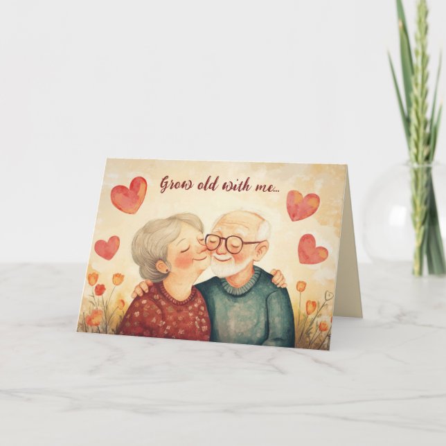 Editable Grow Old With Me Valentines Day Card (Front)
