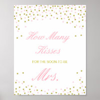 Editable Guess How Many Kisses for Soon Mrs Sign