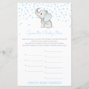 Editable Guess the Baby Item Baby Shower Game