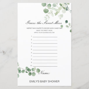 Editable Guess the Sweet Mess, Dirty Diaper