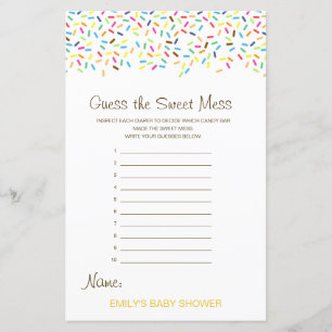 Editable Guess the Sweet Mess, Dirty Diaper