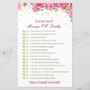 Editable Guess Who, Mum or Dad Baby Shower Game