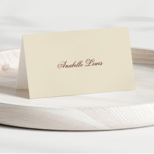 Editable Guest Name Burgundy Wedding Place Card