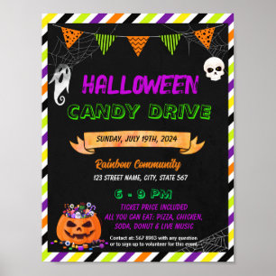 Editable Halloween Candy Drive Flyer Poster