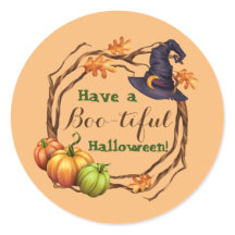 Editable Halloween Fall Party Treat Favour Sticker