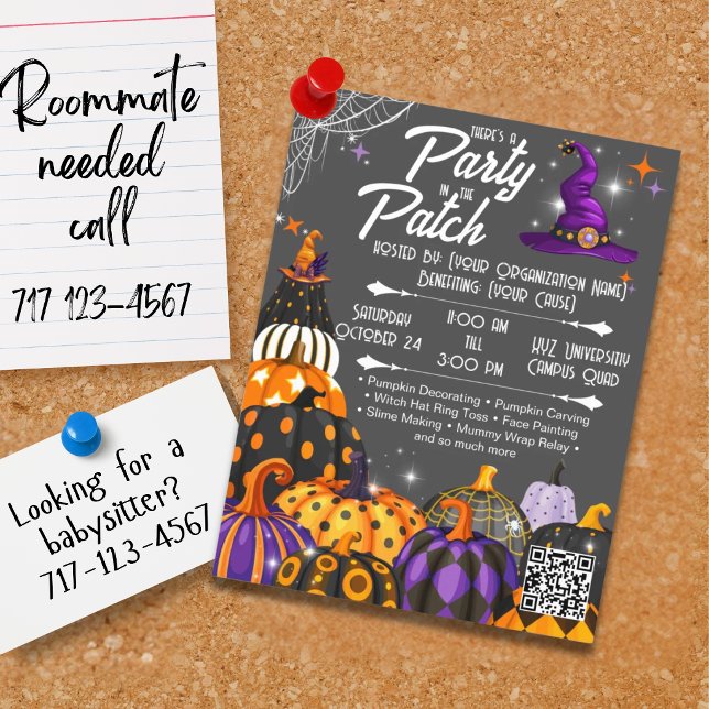 Editable Halloween Fundraiser Flyer with QR Code (Creator Uploaded)