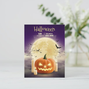 Editable Halloween Haunted House Party, Halloween Holiday Postcard
