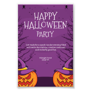 Editable Halloween Invitation, Halloween Party  Photo Print
