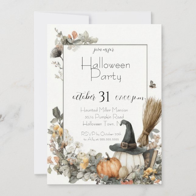 Editable Halloween Party Invitation (Front)