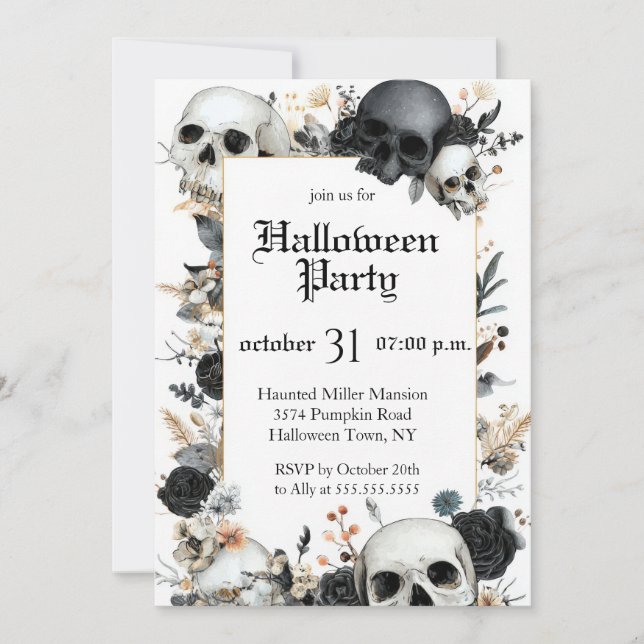 Editable Halloween Party Invitation (Front)