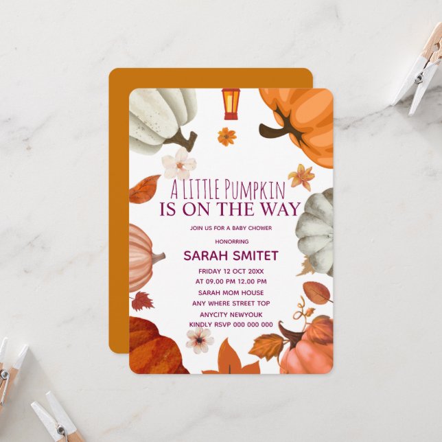 Editable Halloween Party Invitation | Spooky Pumpk (Front/Back In Situ)