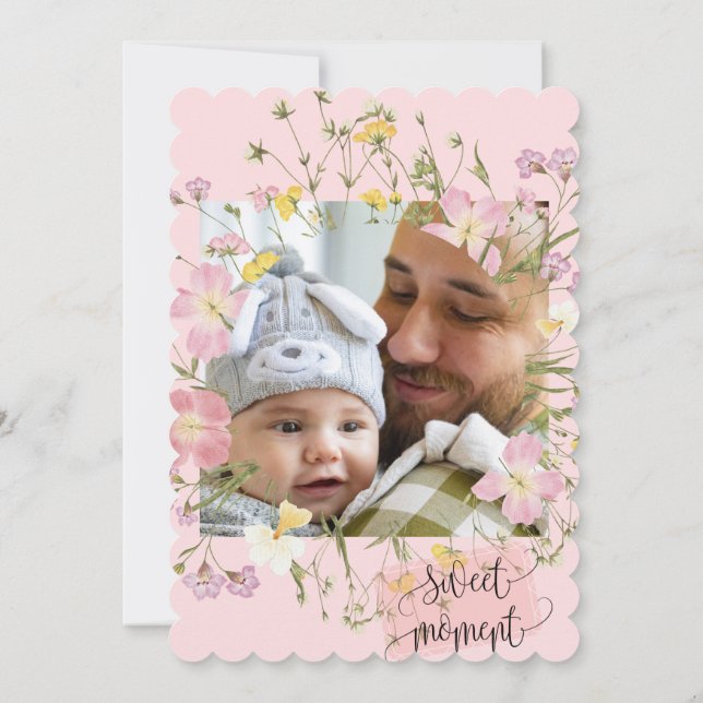 Editable Happy Family Photo Card (Back)
