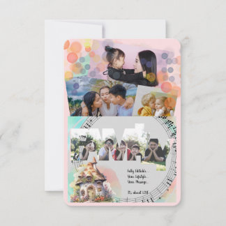 Editable Happy Family Photo Card