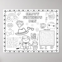 Editable happy father's day colouring mat