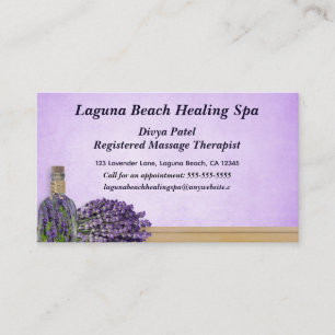 Editable Healing Spa Massage Therapist Business Card