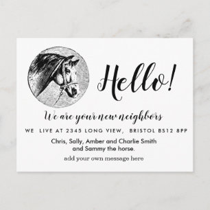 Editable Hello Neighbor,  New Address, intro Announcement Postcard