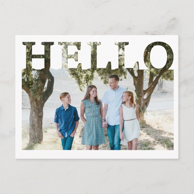 Editable Hello Neighbour,  New Address, intro Announcement Postcard (Front)