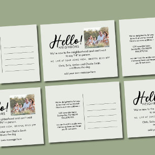 Editable "Hello Neighbour" Postcard New Address,